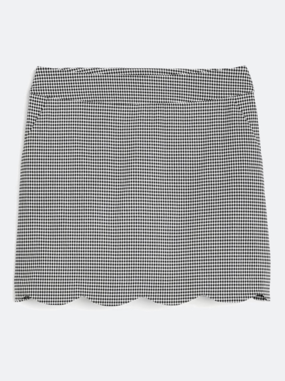 Tribal Biana Scalloped Hem Black White Gingham Skort 12